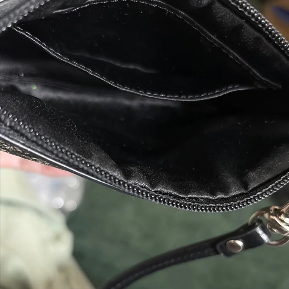 Coach Signature Black and Gray Clutch Wristlet - Picture 4 of 8